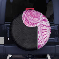 Samoan Art Tattoo Polynesian Pattern Spare Tire Cover Pink Out Color