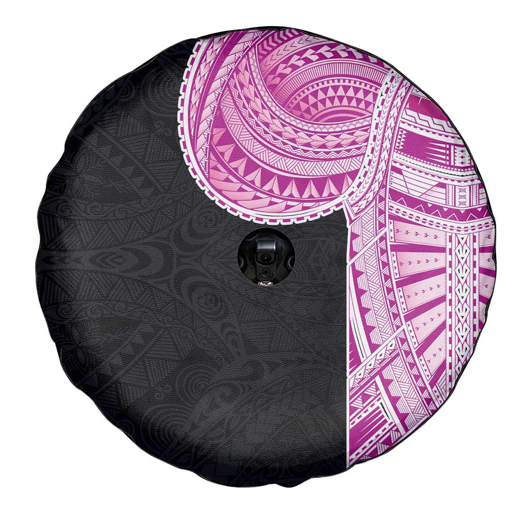 Samoan Art Tattoo Polynesian Pattern Spare Tire Cover Pink Out Color