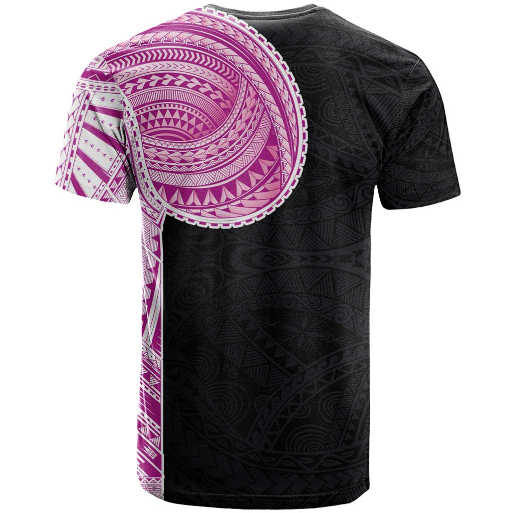 Samoan Art Tattoo Polynesian Pattern T Shirt Pink Out Color