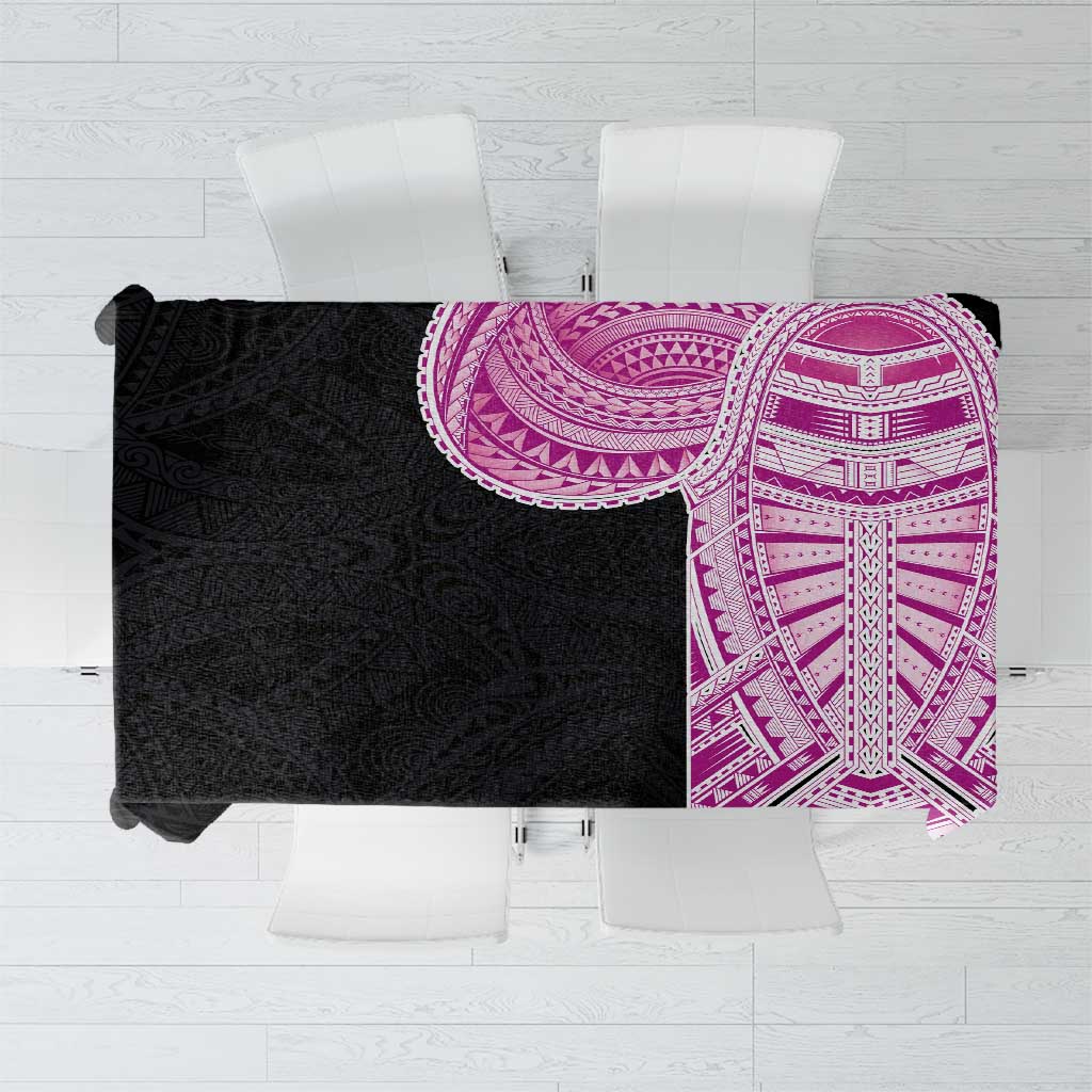 Samoan Art Tattoo Polynesian Pattern Tablecloth Pink Out Color LT03 Black - Polynesian Pride