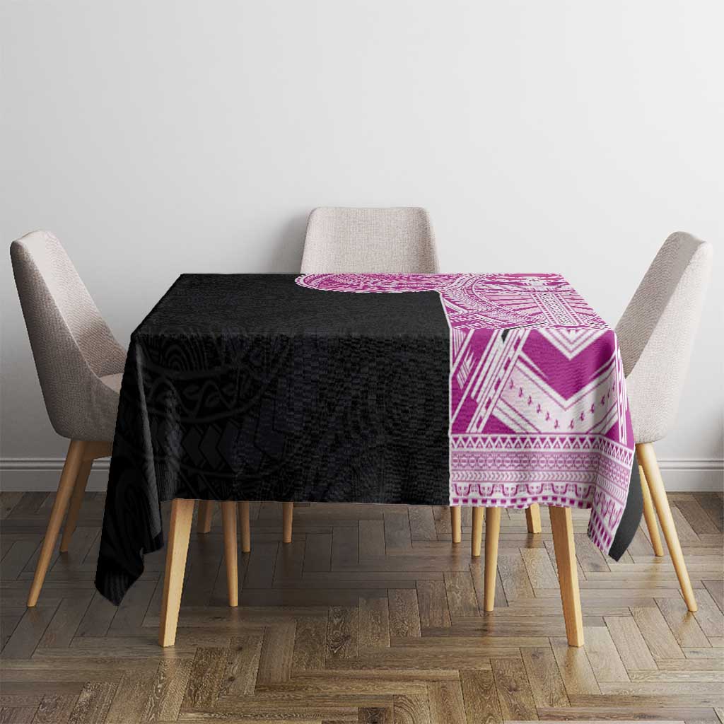 Samoan Art Tattoo Polynesian Pattern Tablecloth Pink Out Color LT03 - Polynesian Pride
