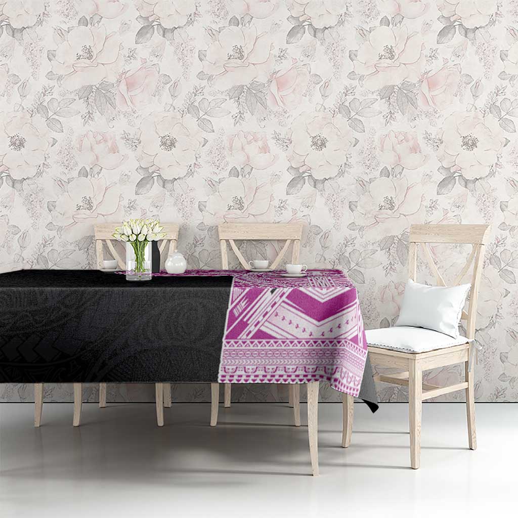 Samoan Art Tattoo Polynesian Pattern Tablecloth Pink Out Color LT03 - Polynesian Pride