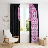 Samoan Art Tattoo Polynesian Pattern Window Curtain Pink Out Color