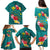 Aloha Kanaka Maoli Hawaii Flowers Family Matching Puletasi and Hawaiian Shirt With Polynesian Pattern Teal Color