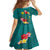 Aloha Kanaka Maoli Hawaii Flowers Family Matching Tank Maxi Dress and Hawaiian Shirt With Polynesian Pattern Teal Color