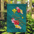 Aloha Kanaka Maoli Hawaii Flowers Garden Flag With Polynesian Pattern Teal Color