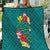 Aloha Kanaka Maoli Hawaii Flowers Quilt With Polynesian Pattern Teal Color