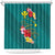 Aloha Kanaka Maoli Hawaii Flowers Shower Curtain With Polynesian Pattern Teal Color