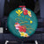 Aloha Kanaka Maoli Hawaii Flowers Spare Tire Cover With Polynesian Pattern Teal Color