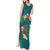 Aloha Kanaka Maoli Hawaii Flowers Tank Maxi Dress With Polynesian Pattern Teal Color