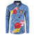 Bula Fiji Hibiscus and Plumeria Flowers Button Sweatshirt Tapa Tattoo Polynesian Pattern