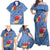 Bula Fiji Hibiscus and Plumeria Flowers Family Matching Off Shoulder Maxi Dress and Hawaiian Shirt Tapa Tattoo Polynesian Pattern