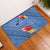 Bula Fiji Hibiscus and Plumeria Flowers Rubber Doormat Tapa Tattoo Polynesian Pattern