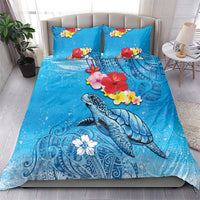 Hawaii Sea Turtle and Tropical Flowers Bedding Set Polynesian Tattoo Undersea Vibe LT03 - Polynesian Pride