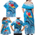 Hawaii Sea Turtle and Tropical Flowers Family Matching Off Shoulder Maxi Dress and Hawaiian Shirt Polynesian Tattoo Undersea Vibe