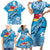 Hawaii Sea Turtle and Tropical Flowers Family Matching Short Sleeve Bodycon Dress and Hawaiian Shirt Polynesian Tattoo Undersea Vibe