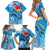 Hawaii Sea Turtle and Tropical Flowers Family Matching Short Sleeve Bodycon Dress and Hawaiian Shirt Polynesian Tattoo Undersea Vibe