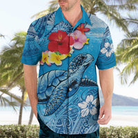 Hawaii Sea Turtle and Tropical Flowers Hawaiian Shirt Polynesian Tattoo Undersea Vibe LT03 - Polynesian Pride