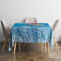 Hawaii Sea Turtle and Tropical Flowers Tablecloth Polynesian Tattoo Undersea Vibe LT03 - Polynesian Pride