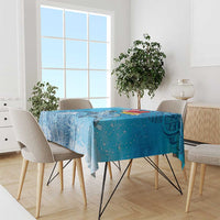 Hawaii Sea Turtle and Tropical Flowers Tablecloth Polynesian Tattoo Undersea Vibe LT03 - Polynesian Pride