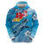 Hawaii Sea Turtle and Tropical Flowers Zip Hoodie Polynesian Tattoo Undersea Vibe