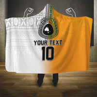 Custom Fiji and Australia Rugby Hooded Blanket Aboriginal and Fijian Masi Pattern