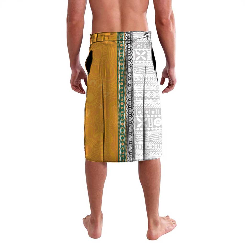 Custom Fiji and Australia Rugby Lavalava Aboriginal and Fijian Masi Pattern