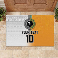 Custom Fiji and Australia Rugby Rubber Doormat Aboriginal and Fijian Masi Pattern