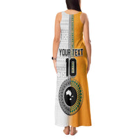 Custom Fiji and Australia Rugby Tank Maxi Dress Aboriginal and Fijian Masi Pattern