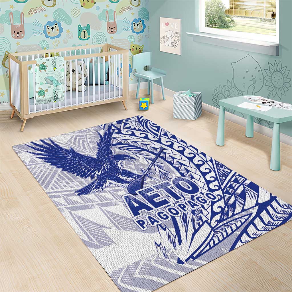 Samoa Pago Pago Aeto Area Rug Wingstyle Blue-White Color - Polynesian Pride