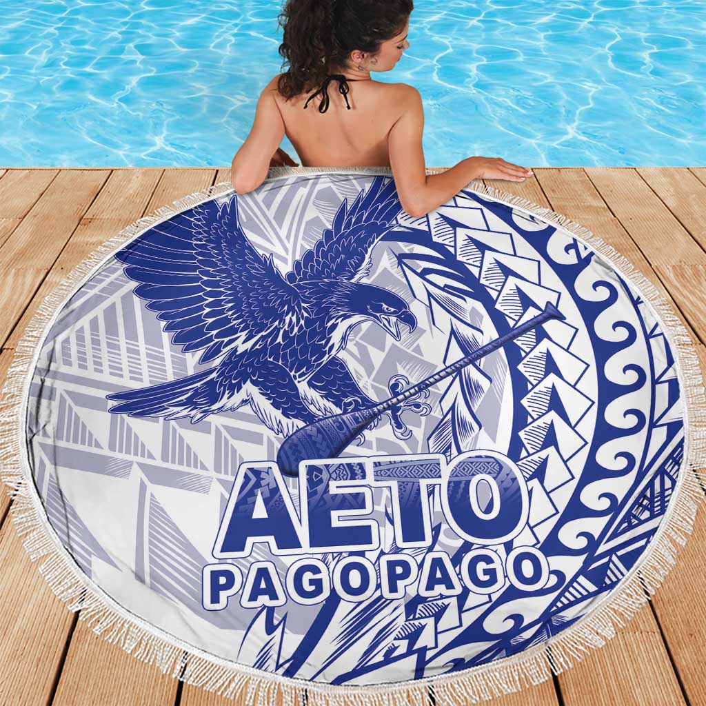 Samoa Pago Pago Aeto Beach Blanket Wingstyle Blue-White Color - Polynesian Pride