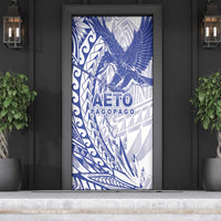 Samoa Pago Pago Aeto Door Cover Wingstyle Blue-White Color - Polynesian Pride