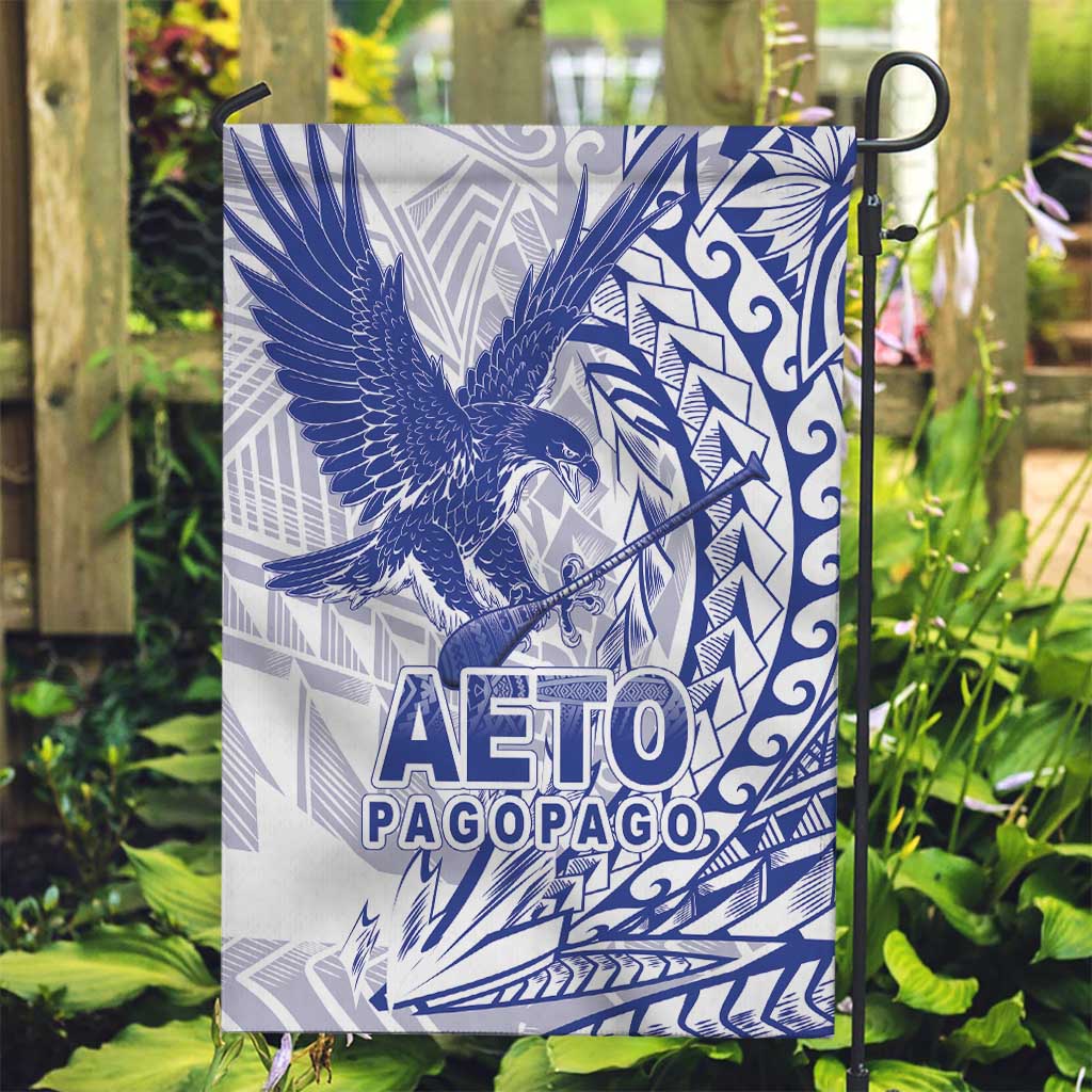 Samoa Pago Pago Aeto Garden Flag Wingstyle Blue-White Color - Polynesian Pride