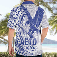 Samoa Pago Pago Aeto Hawaiian Shirt Wingstyle Blue-White Color - Polynesian Pride
