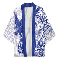 Samoa Pago Pago Aeto Kimono Wingstyle Blue-White Color - Polynesian Pride