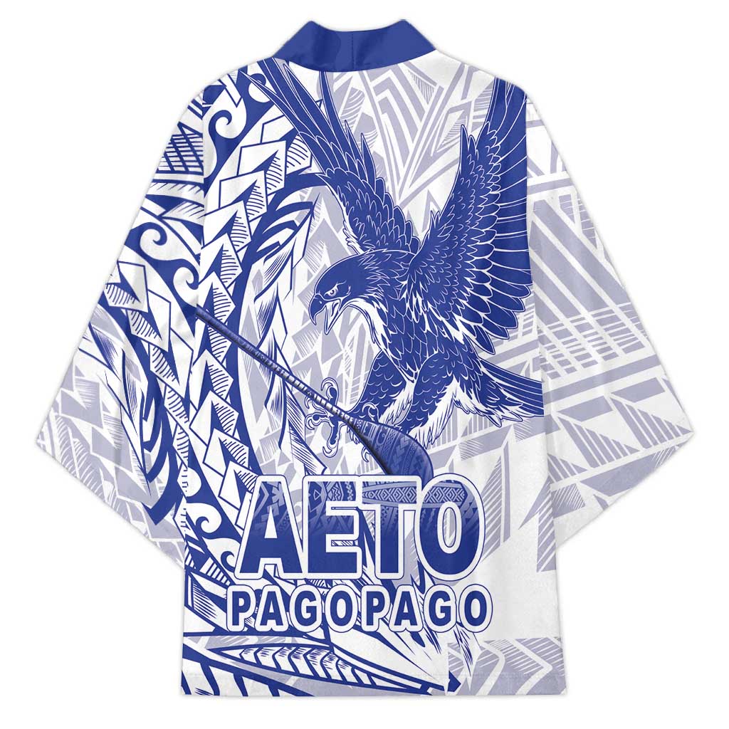Samoa Pago Pago Aeto Kimono Wingstyle Blue-White Color - Polynesian Pride