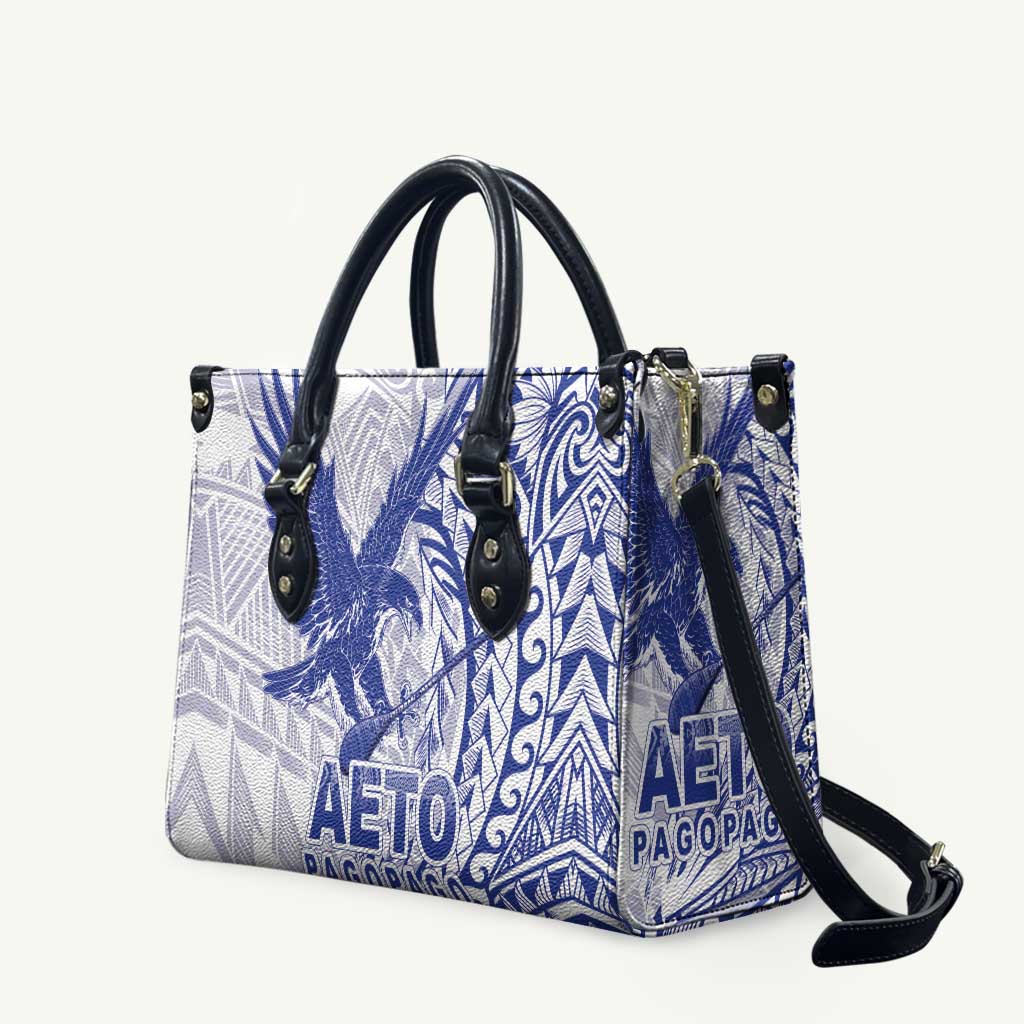 Samoa Pago Pago Aeto Leather Bag Wingstyle Blue-White Color - Polynesian Pride