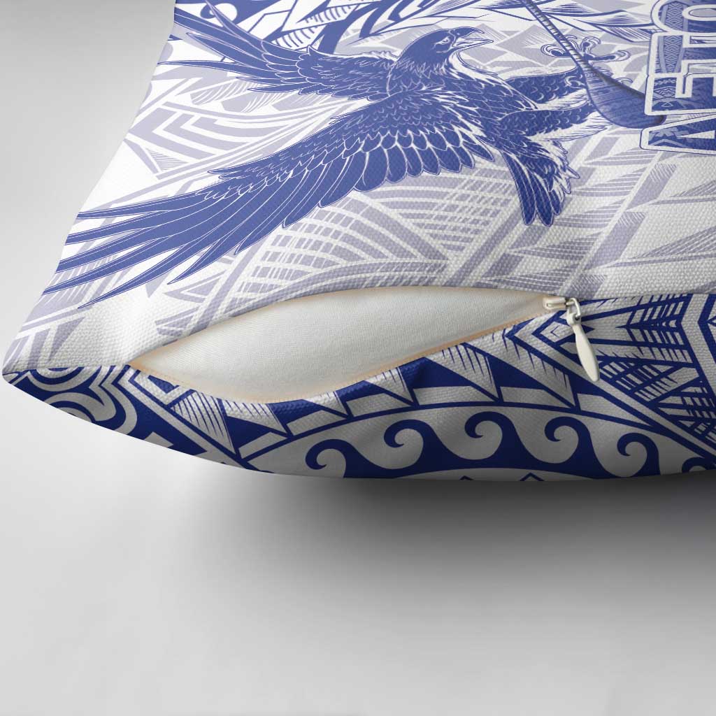 Samoa Pago Pago Aeto Pillow Cover Wingstyle Blue-White Color - Polynesian Pride