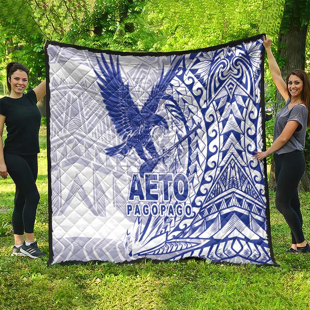 Samoa Pago Pago Aeto Quilt Wingstyle Blue-White Color - Polynesian Pride