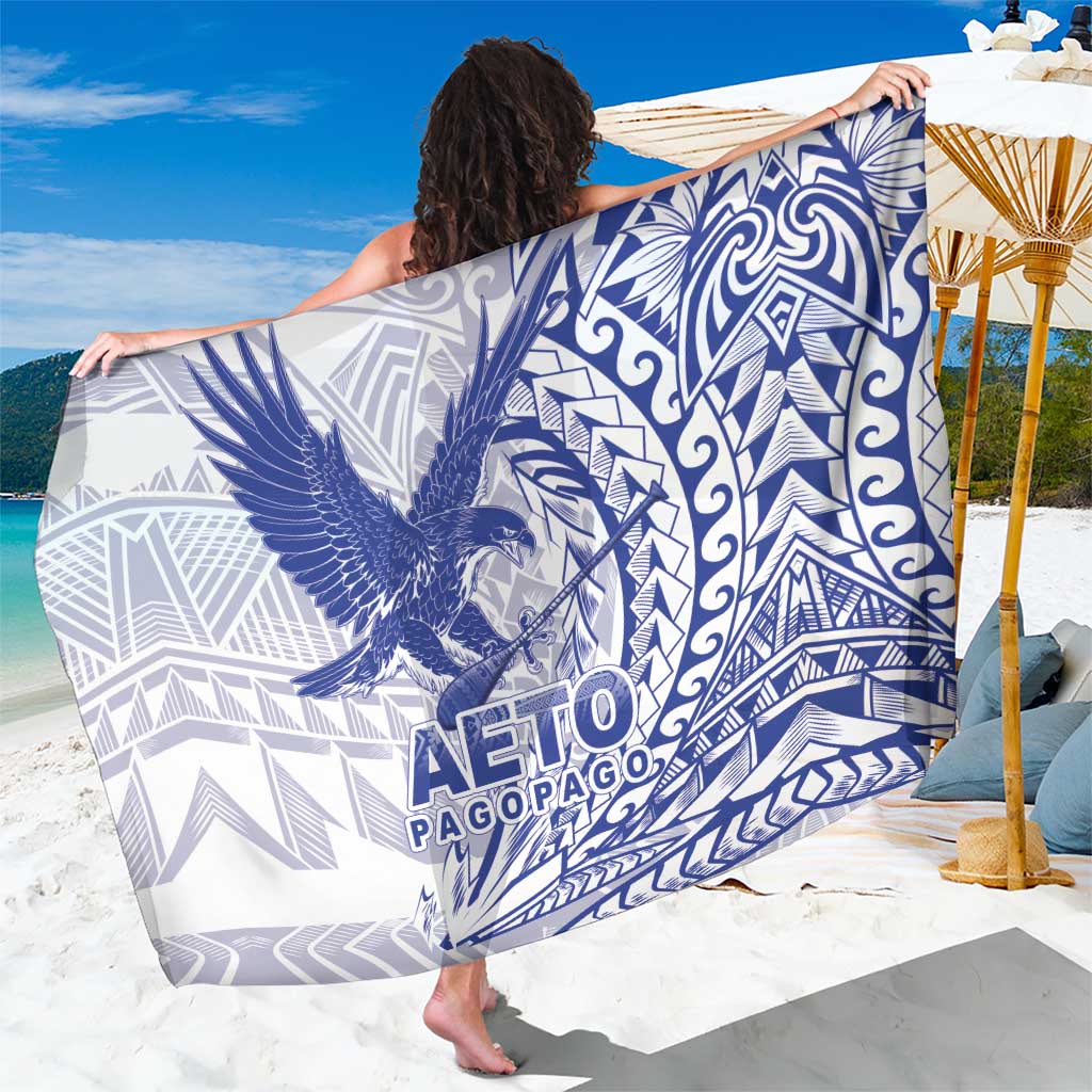 Samoa Pago Pago Aeto Sarong Wingstyle Blue-White Color - Polynesian Pride