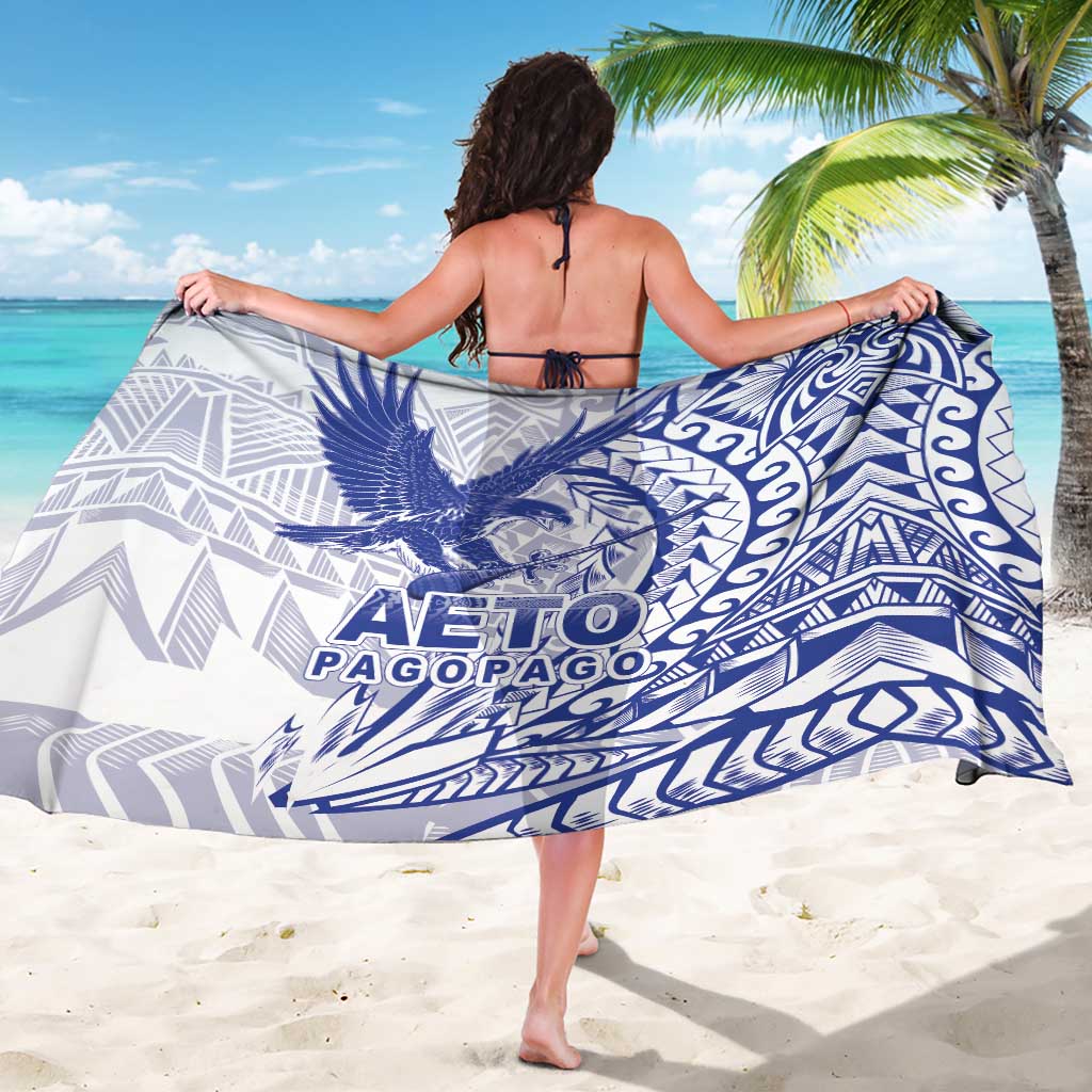 Samoa Pago Pago Aeto Sarong Wingstyle Blue-White Color - Polynesian Pride