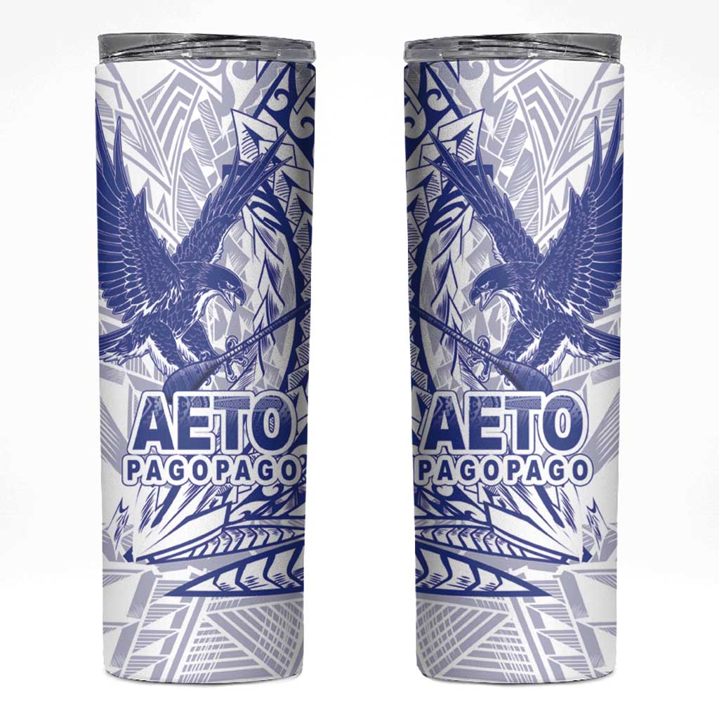 Samoa Pago Pago Aeto Skinny Tumbler Wingstyle Blue-White Color - Polynesian Pride