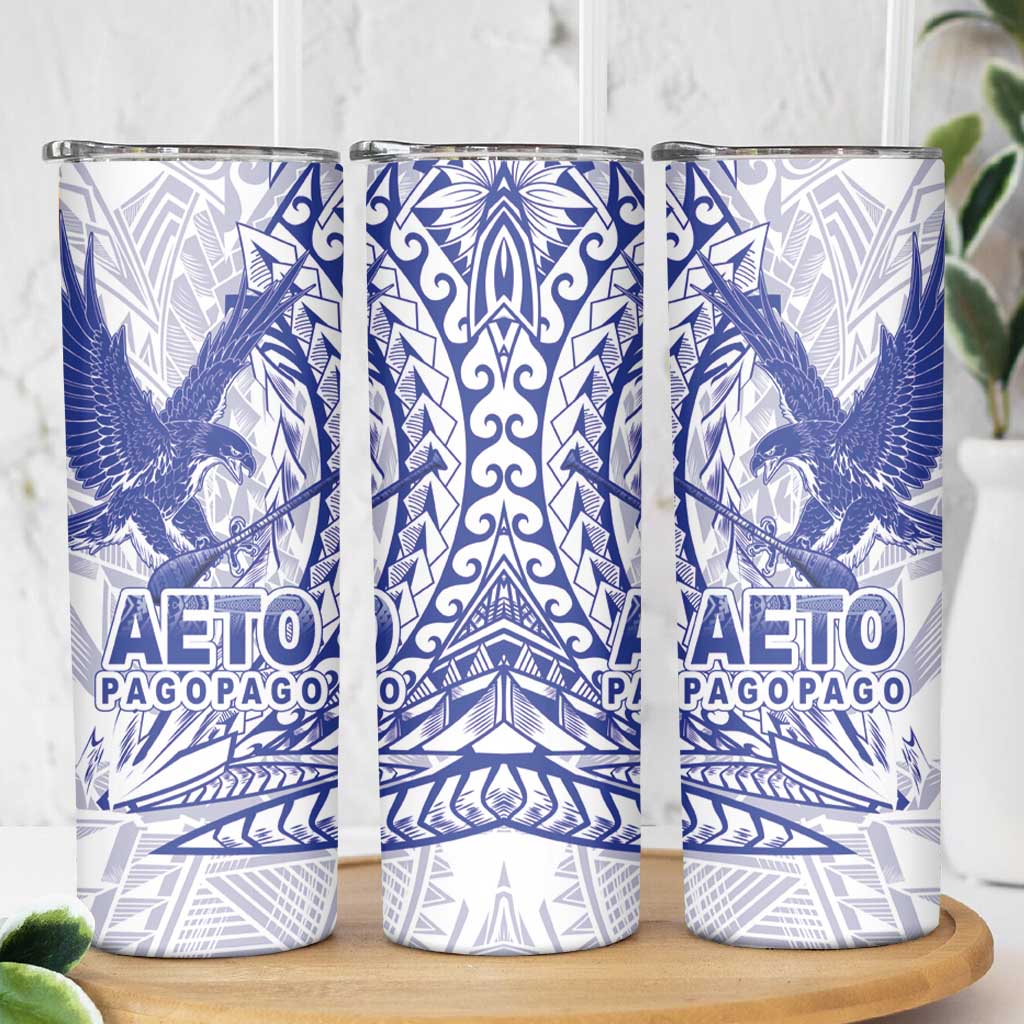 Samoa Pago Pago Aeto Skinny Tumbler Wingstyle Blue-White Color - Polynesian Pride