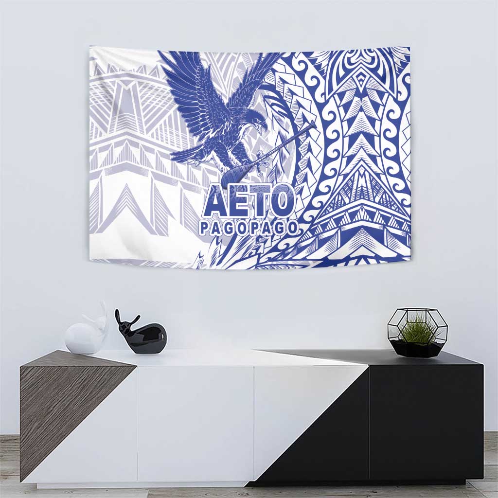 Samoa Pago Pago Aeto Tapestry Wingstyle Blue-White Color - Polynesian Pride