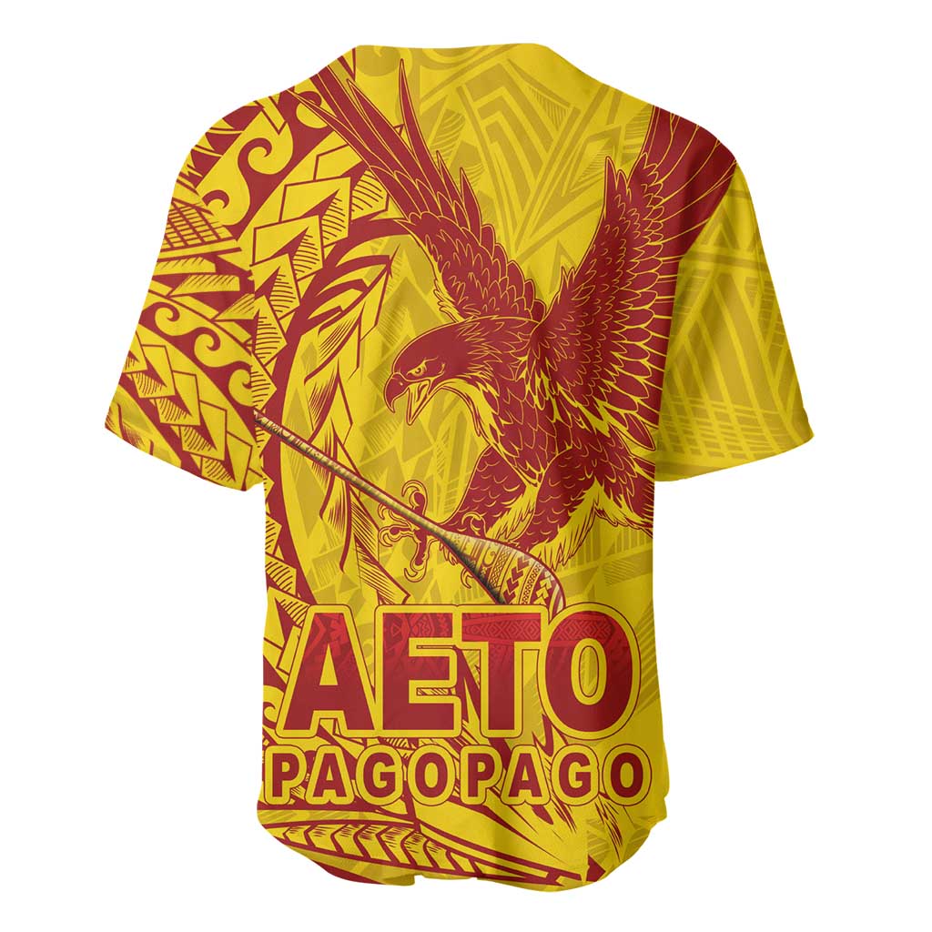 Samoa Pago Pago Aeto Baseball Jersey Wingstyle Red-Gold Color - Polynesian Pride