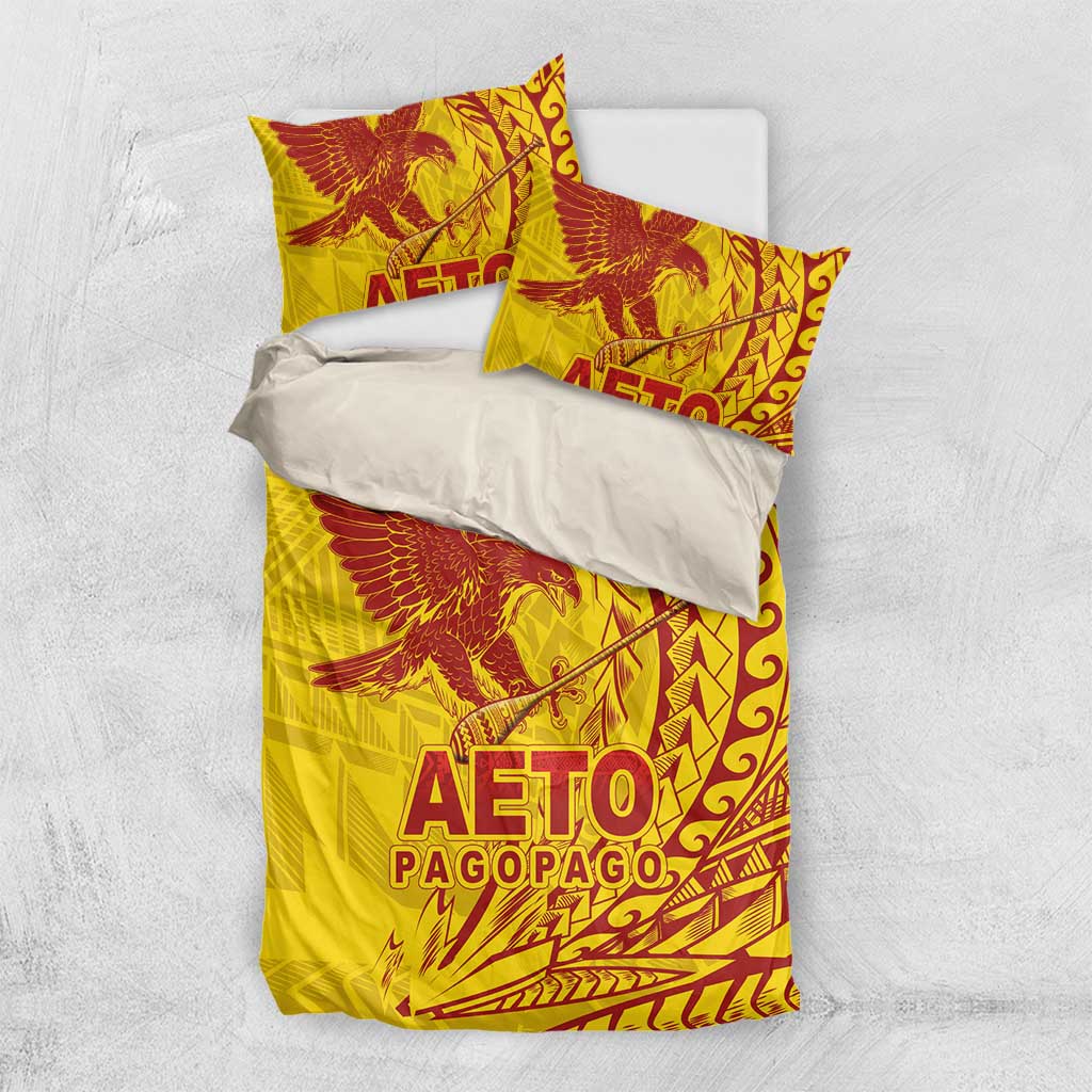 Samoa Pago Pago Aeto Bedding Set Wingstyle Red-Gold Color - Polynesian Pride