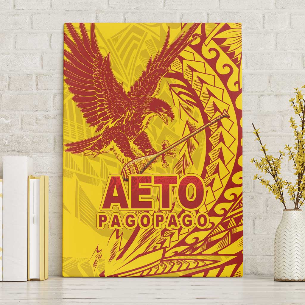 Samoa Pago Pago Aeto Canvas Wall Art Wingstyle Red-Gold Color - Polynesian Pride