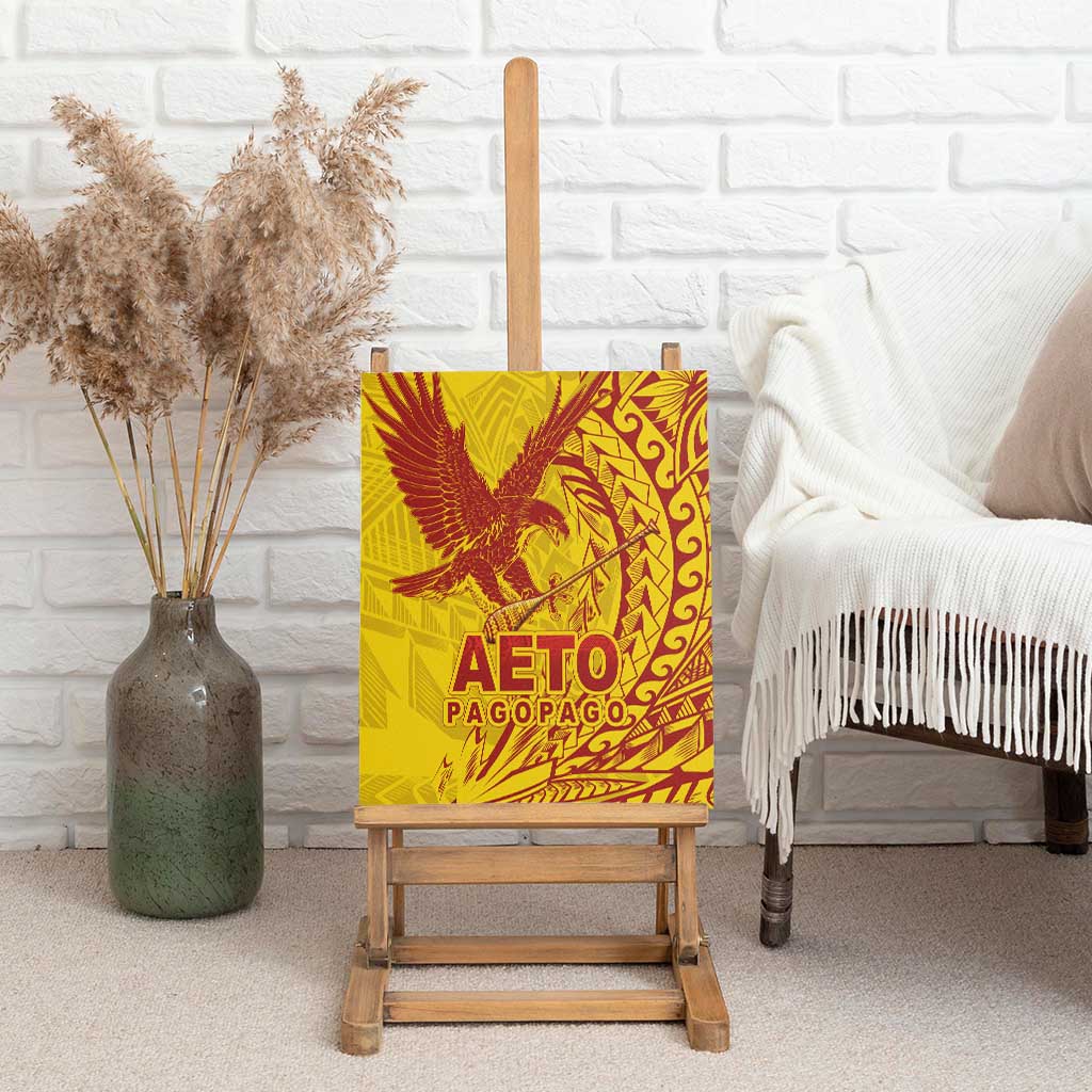 Samoa Pago Pago Aeto Canvas Wall Art Wingstyle Red-Gold Color - Polynesian Pride
