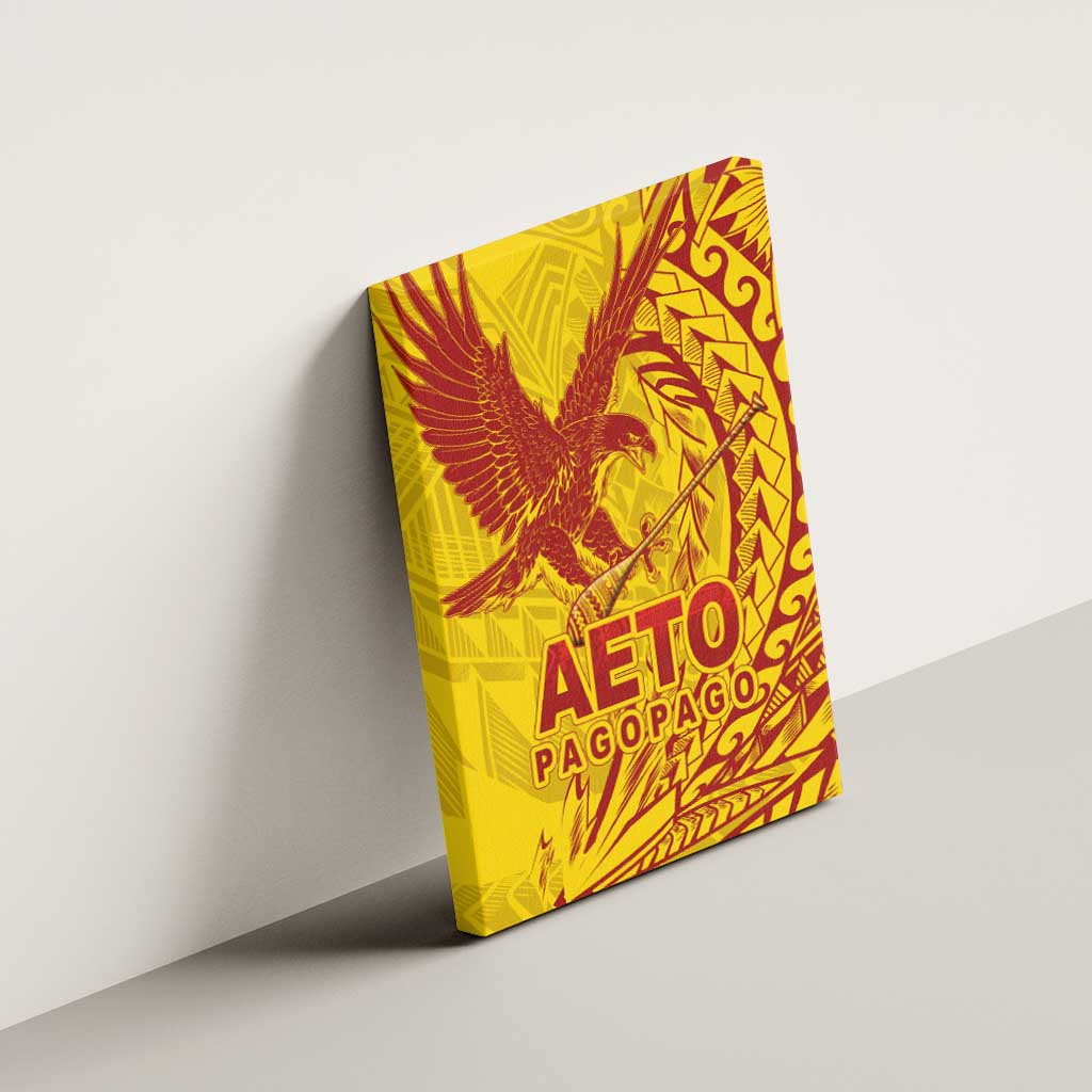 Samoa Pago Pago Aeto Canvas Wall Art Wingstyle Red-Gold Color - Polynesian Pride