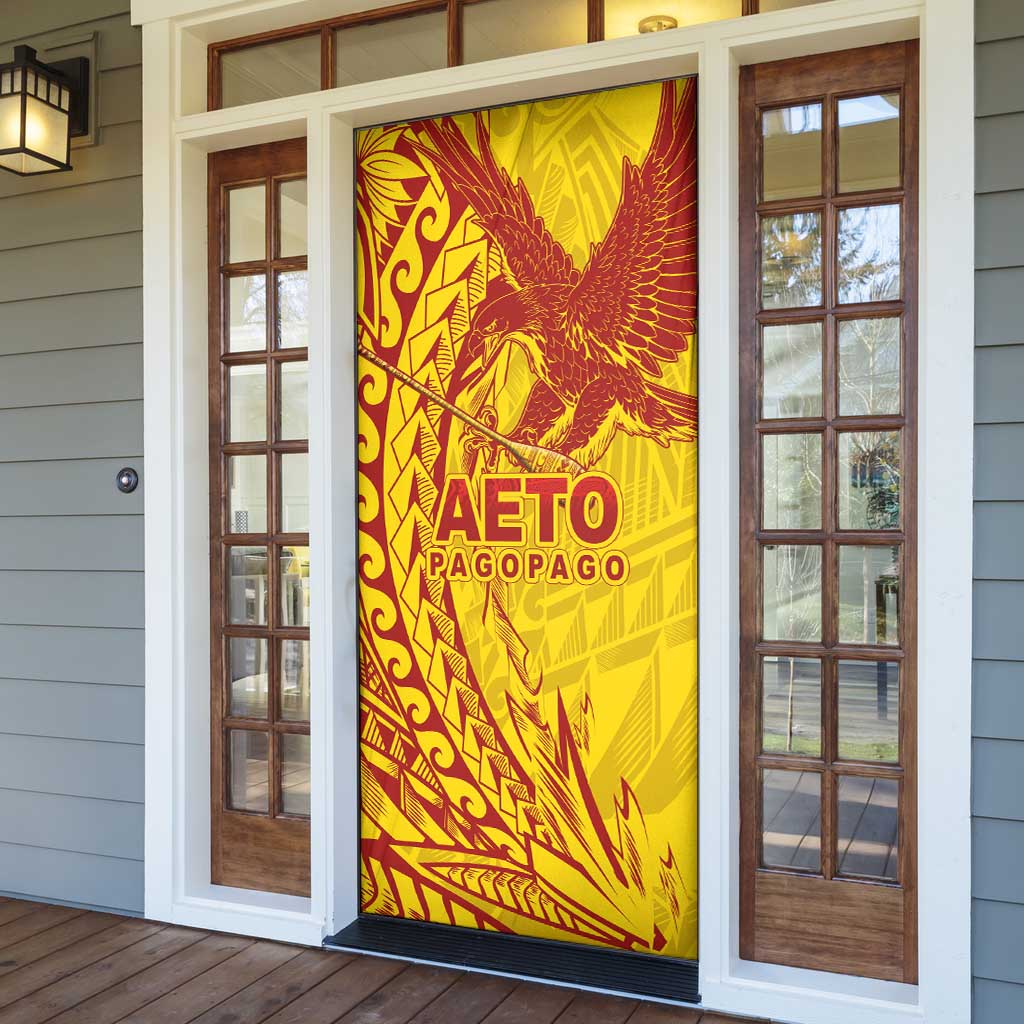 Samoa Pago Pago Aeto Door Cover Wingstyle Red-Gold Color - Polynesian Pride